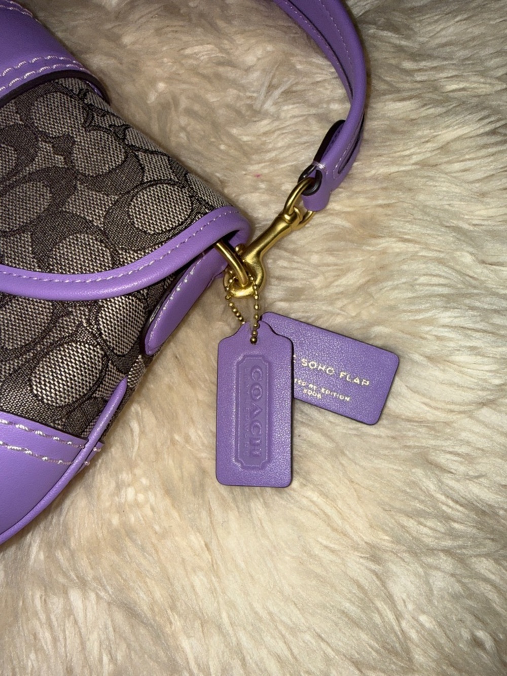 Coach Soho Bag In Signature Jacquard - Brass/Iris - Picture 4 of 8